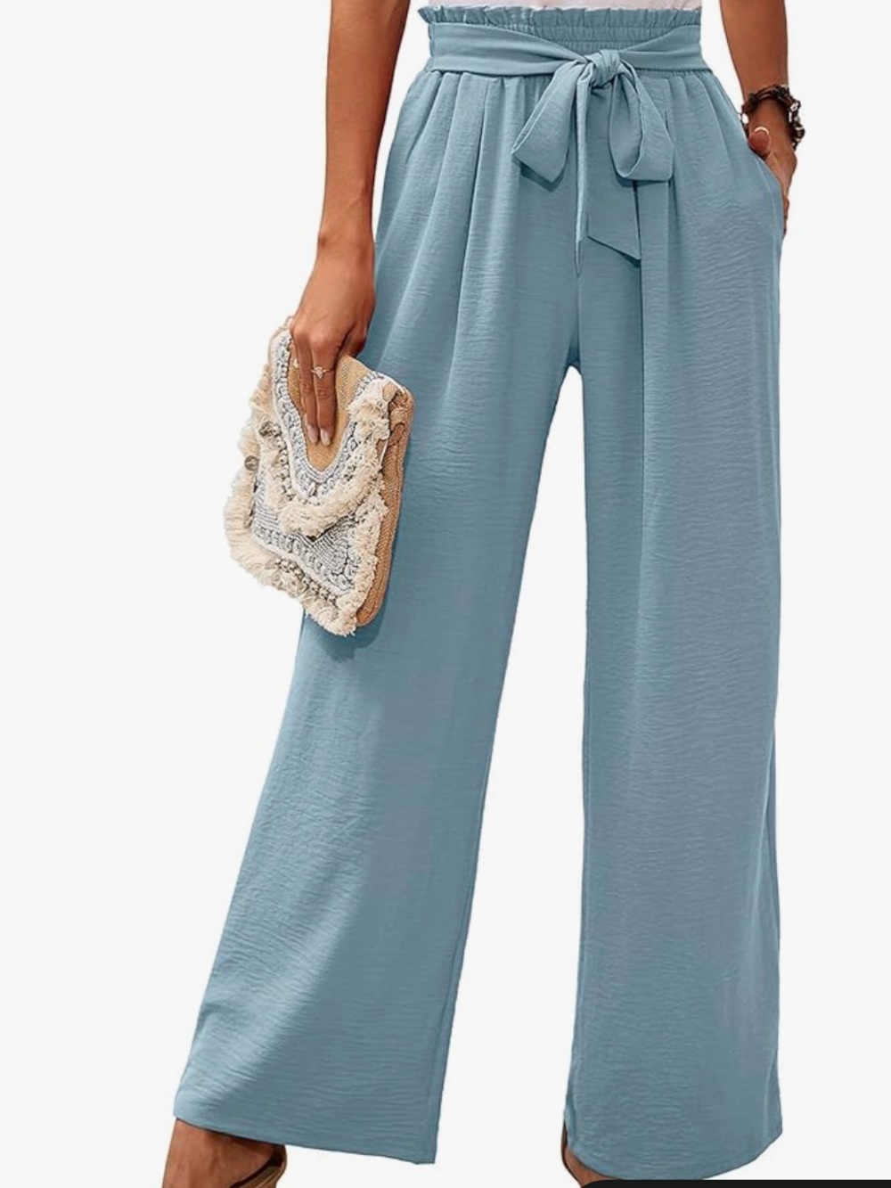 Wide Leg Belted Pants